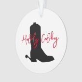 Cowboy Boot Silhouette HOWDY COWBOY red bandana Ornament (voorkant)