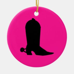 Cowboy Boot Silhouette Keramisch Ornament