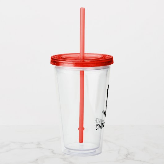 Cowboy Boot Silhouette Ranch Naam Kinder Plezier Acryl Drinkbeker (Rechts)