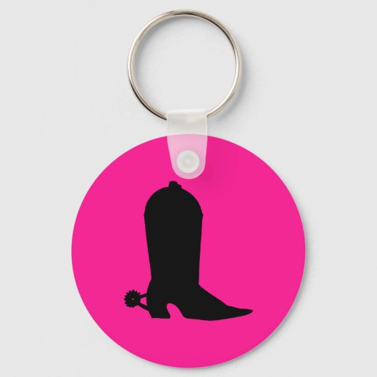 Cowboy Boot Silhouette Sleutelhanger (Voorkant)