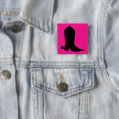 Cowboy Boot Silhouette Vierkante Button 5,1 Cm (In situ)