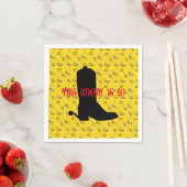 Cowboy Boot Spurs Silhouette Bandana 60th Birthday Servet (Insitu)