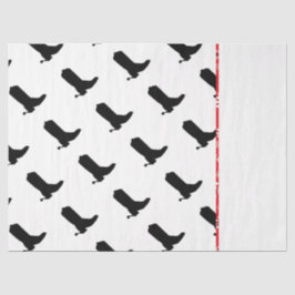 Cowboy Boot Spurs Silhouette Pattern Bandana Tissuepapier