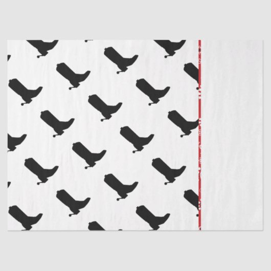 Cowboy Boot Spurs Silhouette Pattern Bandana Tissuepapier (Voorkant)