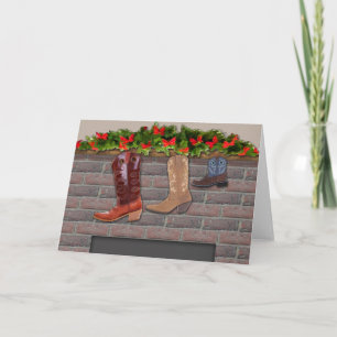 Cowboy Boot Stockings door de Fireplace Feestdagen Kaart