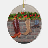 Cowboy Boot Stockings door de Fireplace Keramisch Ornament (Links)
