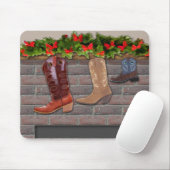 Cowboy Boot Stockings door de Fireplace Muismat (Met muis)