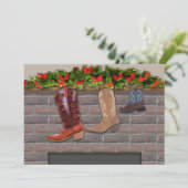 Cowboy Boot Stockings door Fireplace Kaart (Staand voorkant)