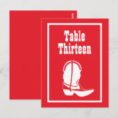 Cowboy Boot Tafelnummers (Rood / Wit) (Voorkant / Achterkant)