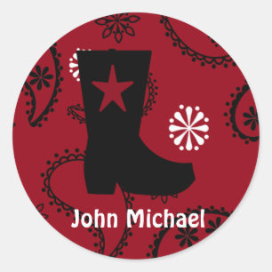 Cowboy Boot Verjaardag Stickers