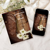 Cowboy Boot White Daisies Western Afstudeerfeest Kaart