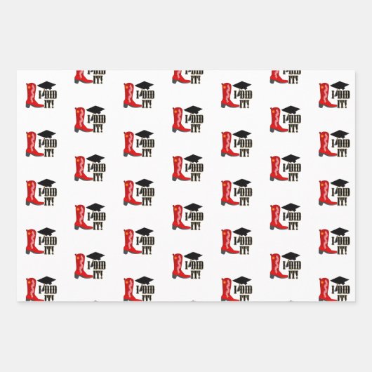 Cowboy Boots Afstudeerder Pet en Diploma Afstudere Inpakpapier Vel (Voorkant 3)