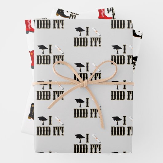 Cowboy Boots Afstudeerder Pet en Diploma Afstudere Inpakpapier Vel (In situ)