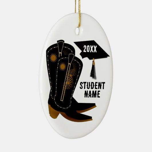 Cowboy Boots Afstuderen Keramisch Ornament (Rechts)