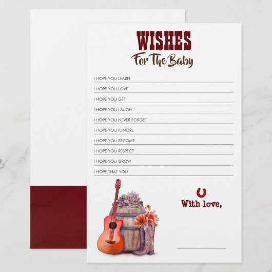 Cowboy Boots Baby shower Game (Voorkant / Achterkant)