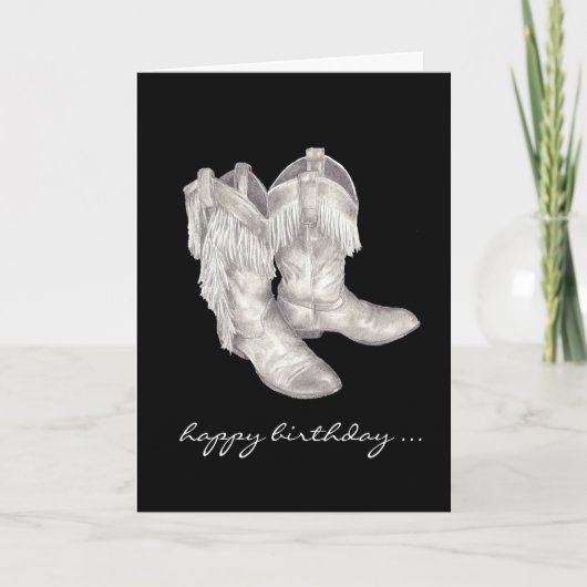 Cowboy Boots Birthday Kaart (Voorkant)