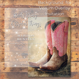 Cowboy Boots & Bling Vrijgezellenfeest Achtergrond Kaart