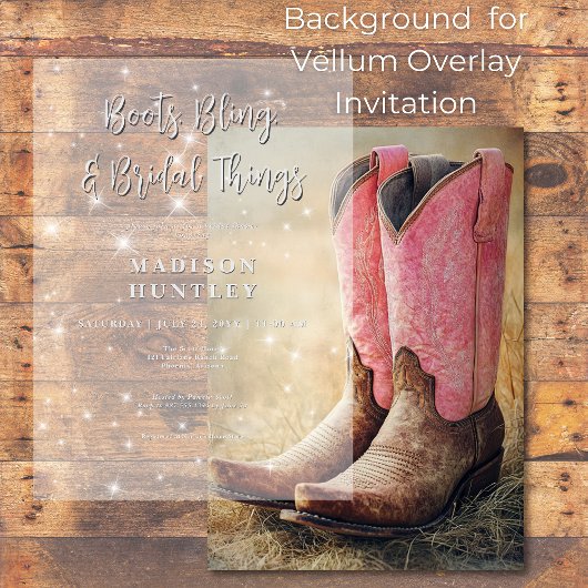 Cowboy Boots & Bling Vrijgezellenfeest Achtergrond Kaart