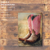 Cowboy Boots & Bling Vrijgezellenfeest Achtergrond Kaart