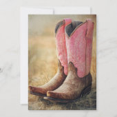 Cowboy Boots & Bling Vrijgezellenfeest Achtergrond Kaart (Voorkant)