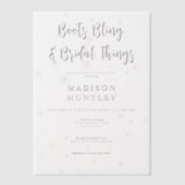 Cowboy Boots & Bling Vrijgezellenfeest Vellum Uitnodigingen (Voorkant)