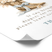 Cowboy Boots Blue Bow Baby Shower Diaper Raffle Poster (Hoek)