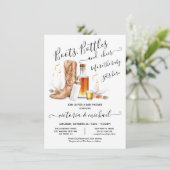 Cowboy Boots Bottles Baby shower Kaart (Staand voorkant)