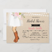 Cowboy boots bridesmaids luncheuitnodiging kaart (Voorkant)