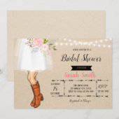 Cowboy boots bridesmaids luncheuitnodiging kaart (Voorkant / Achterkant)