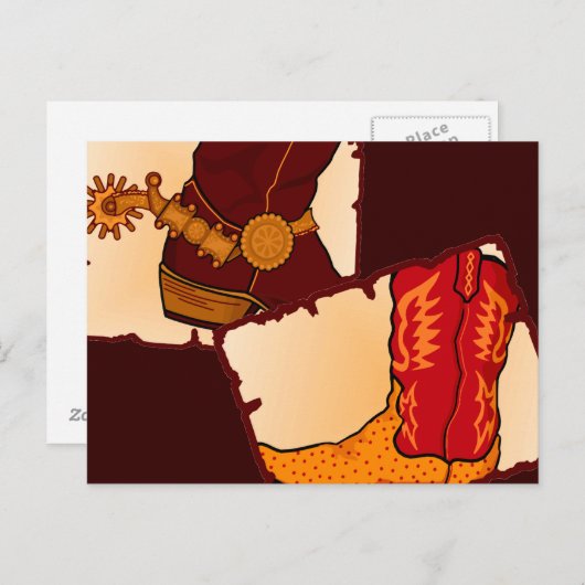 Cowboy Boots Briefkaart (Voorkant / Achterkant)
