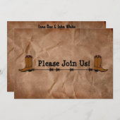 Cowboy Boots bruiloft uitnodiging (Voorkant / Achterkant)