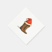 Cowboy Boots Christmas Western Santa Hat Servet (Hoek)