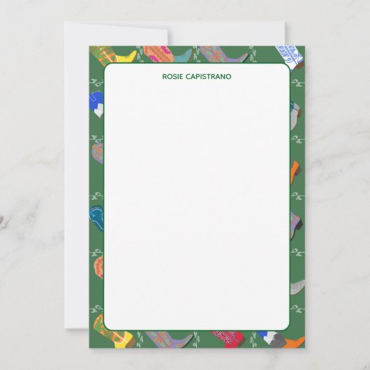 Cowboy Boots Colorful Stationery Personalized Card Bedankkaart (Voorkant)