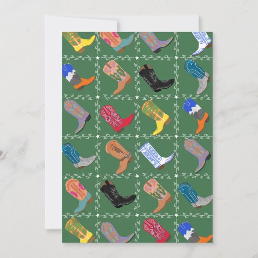 Cowboy Boots Colorful Stationery Personalized Card Bedankkaart (Achterkant)