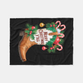 Cowboy Boots Country Western Merry Christmas Y'all Fleece Deken (Voorkant (Horizontaal))