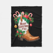 Cowboy Boots Country Western Merry Christmas Y'all Fleece Deken (Voorkant)