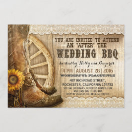 Cowboy Boots Country Western na bruiloft BBQ Kaart