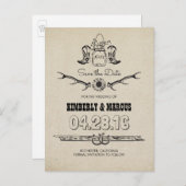 Cowboy Boots Country Western Save the Date Aankondigingskaart (Voorkant / Achterkant)