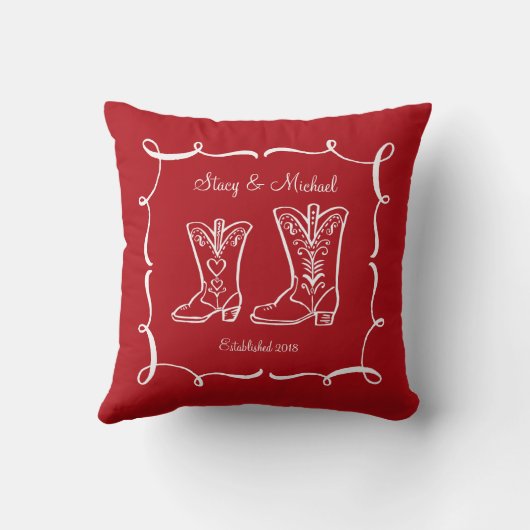 Cowboy Boots Couple's Sierkussen (Achterkant)