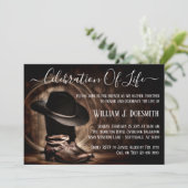 Cowboy Boots Cowboy Pet Uitvaartdienst Kaart (Staand voorkant)