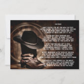 Cowboy Boots Cowboy Pet Uitvaartdienst Kaart (Achterkant)