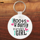 Cowboy Boots Cowgirl Bling Western Line Dancing Sleutelhanger (Voorkant)