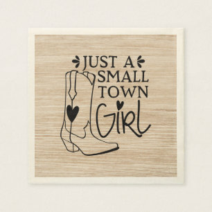 Cowboy Boots Cowgirl Country Western Wood Servet