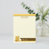 Cowboy Boots Custom Flat Note-kaarten (geel) Kaart (Staand voorkant)