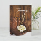 Cowboy Boots, Daisies and Horse Bit Wedding Kaart (Staand voorkant)