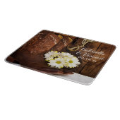 Cowboy Boots, Daisies and Horse Bit Wedding Snijplank (Hoek)