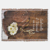 Cowboy Boots, Daisies Horse Bit Country Wedding Deken (Voorkant)