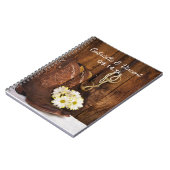 Cowboy Boots, Daisies Horse Bit Country Wedding Notitieboek (Linkerzijde)
