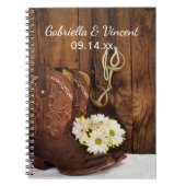 Cowboy Boots, Daisies Horse Bit Country Wedding Notitieboek (Voorkant)