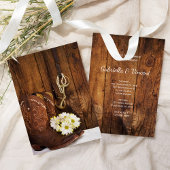 Cowboy Boots Daisies Horse Bit Engagement Party Kaart
